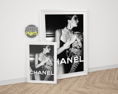 designer fashion wall decor, edgy luxury artwork, fashion model art print