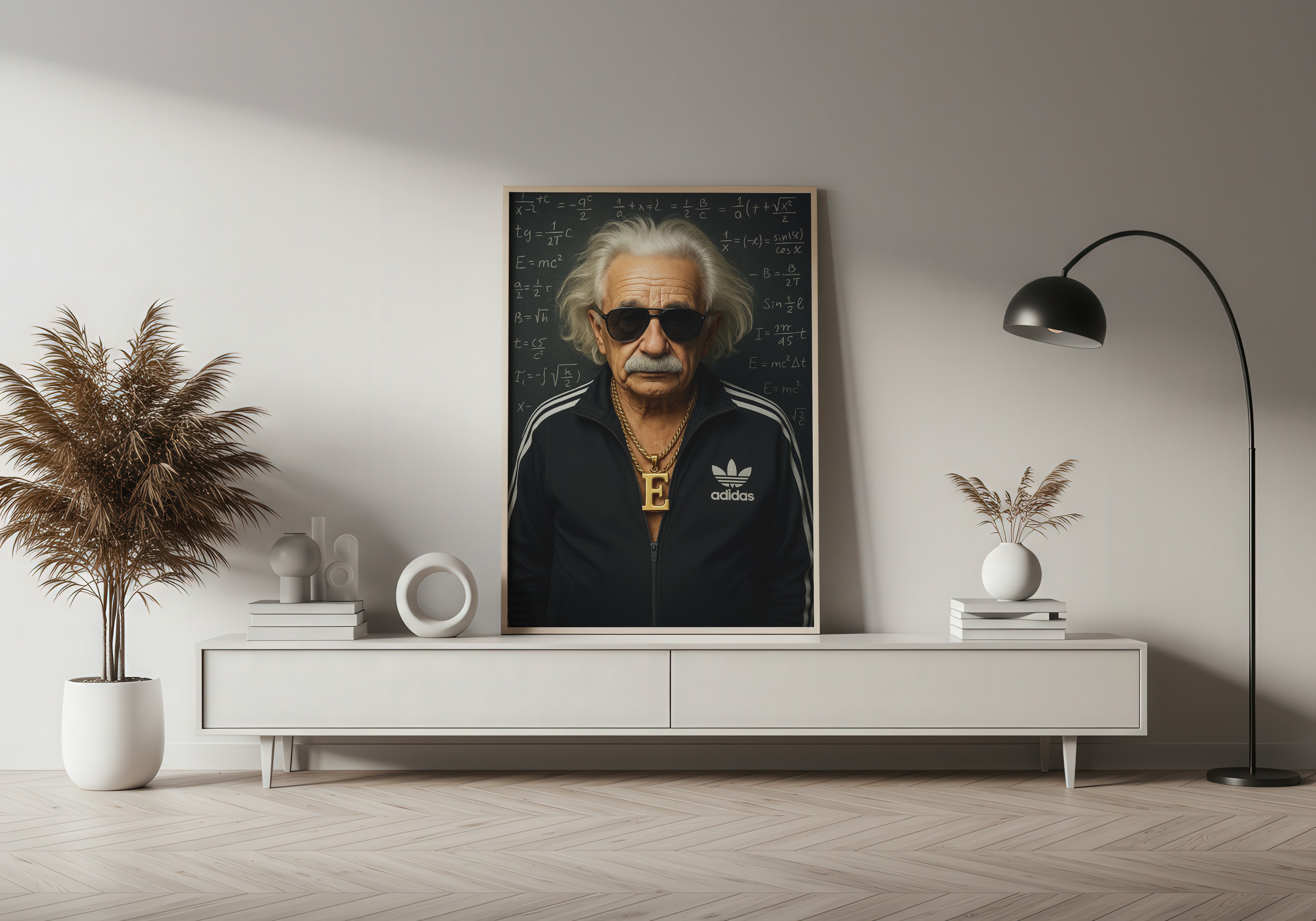 Einstein Street Genuis | Funny Urban Scientist Wall Art Print
