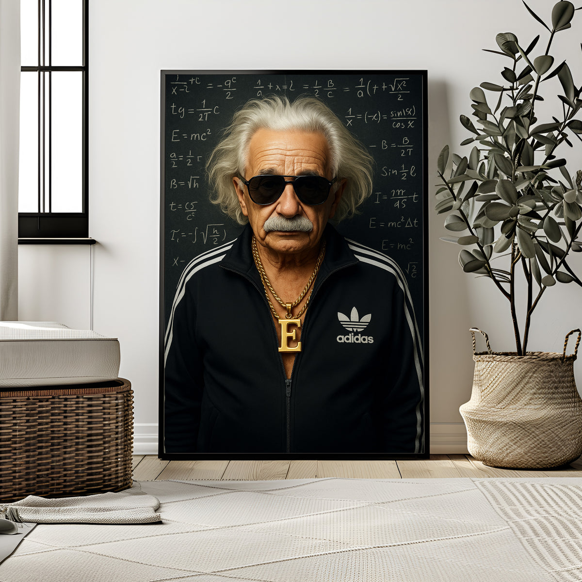 Einstein Street Genuis | Funny Urban Scientist Wall Art Print