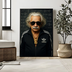 Einstein Street Genuis | Funny Urban Scientist Wall Art Print