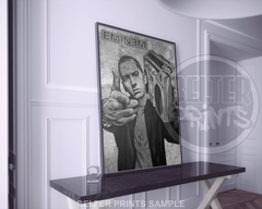 eminem finger point print, edgy music statement decor

