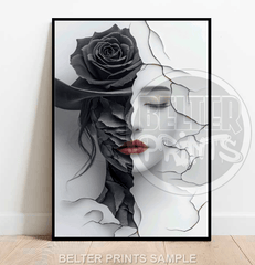 ethereal-black-white-woman-rose-wall-art-print