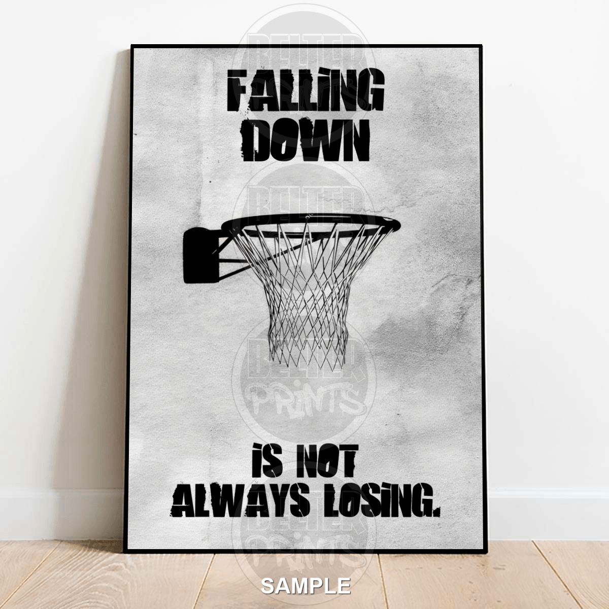 Falling Down | Basketball Motivation Wall Art Print - Print