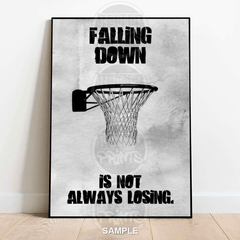 Falling Down | Basketball Motivation Wall Art Print - Print