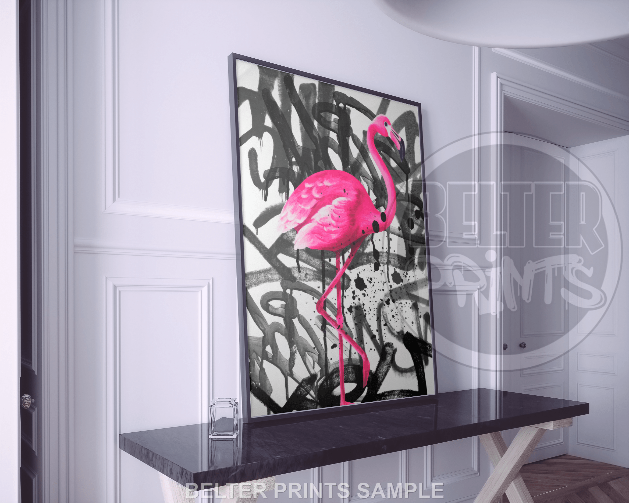 flamingo-drip-graffiti-wall-art-print-poster