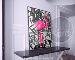 flamingo-drip-graffiti-wall-art-print-poster