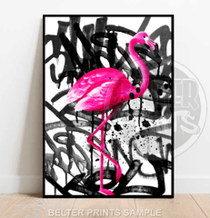 flamingo-drip-graffiti-wall-art-print
