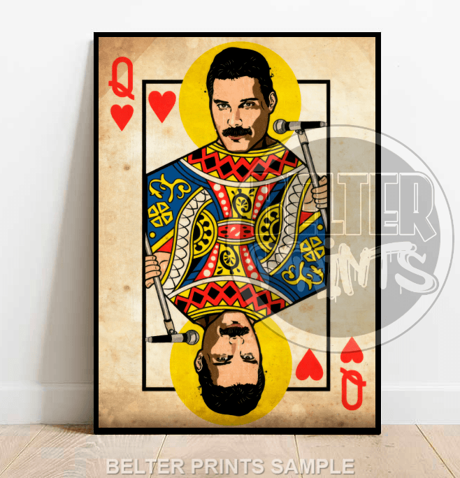freddie mercury wall art, queen band art print, rock legend poster
