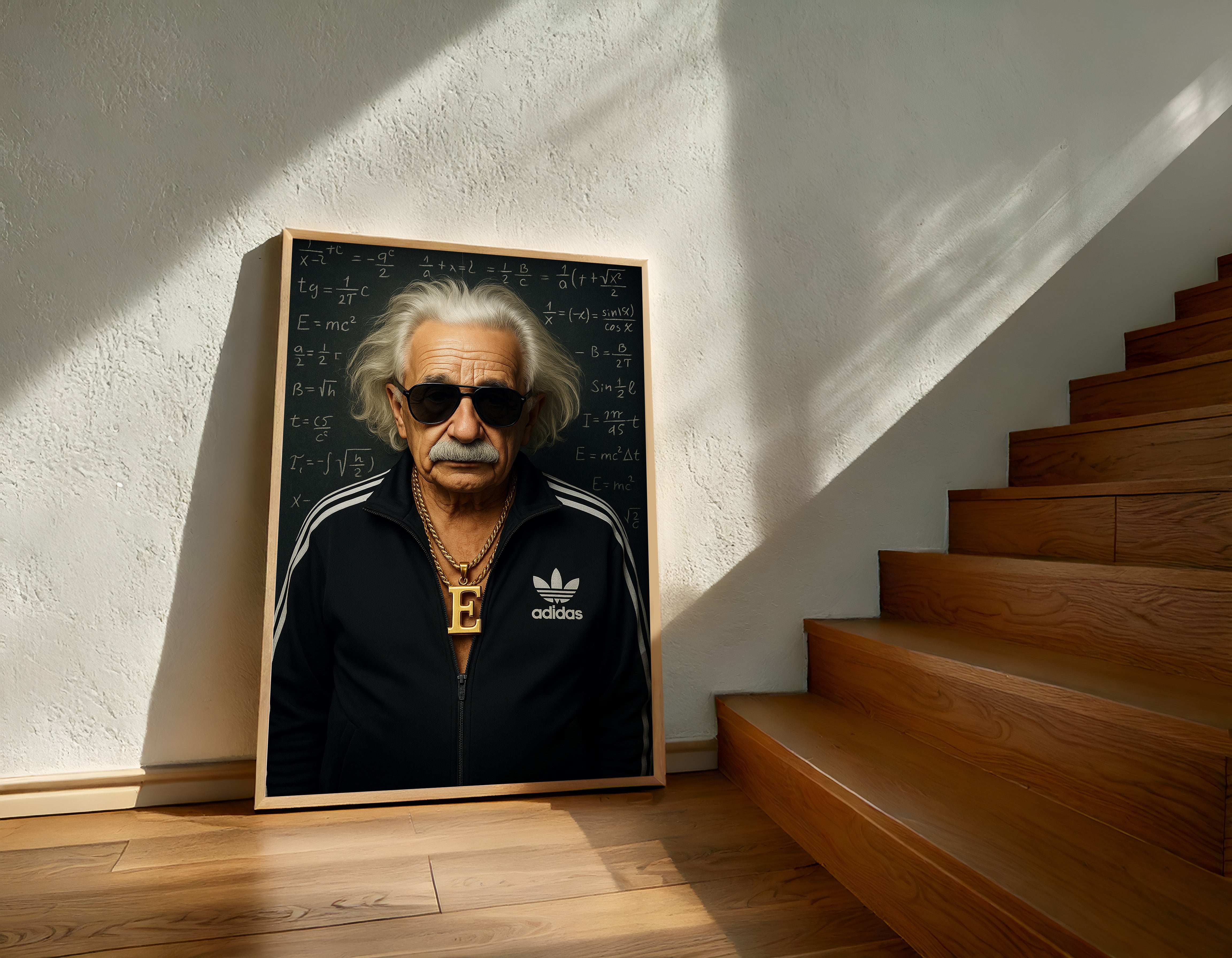 Einstein Street Genuis | Funny Urban Scientist Wall Art Print