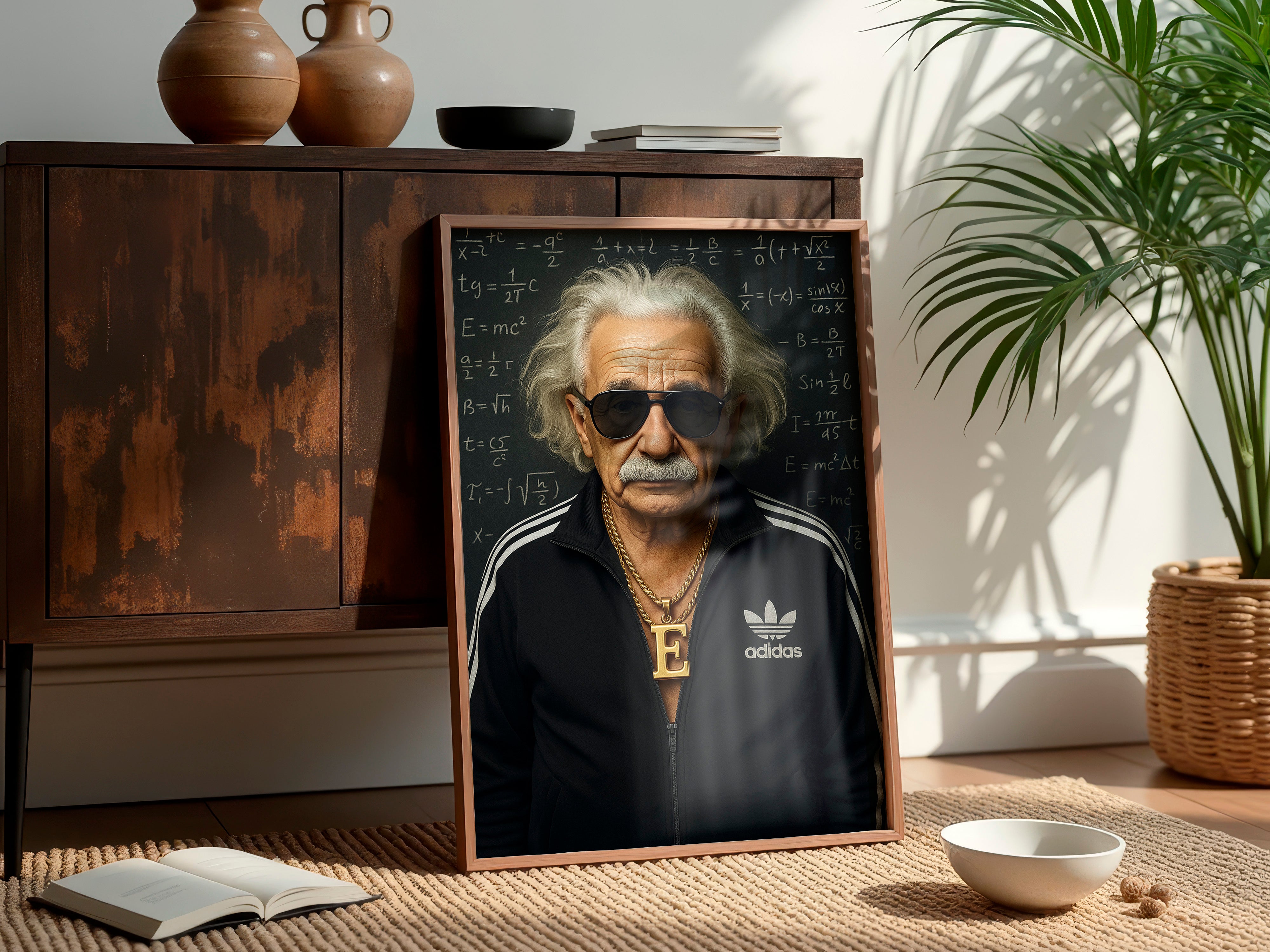 Einstein Street Genuis | Funny Urban Scientist Wall Art Print