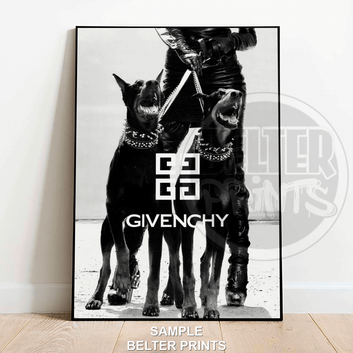 givenchy fashion wall art, luxury street style print, givenchy dog art print