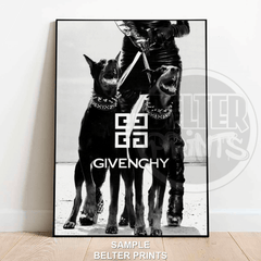 givenchy fashion wall art, luxury street style print, givenchy dog art print
