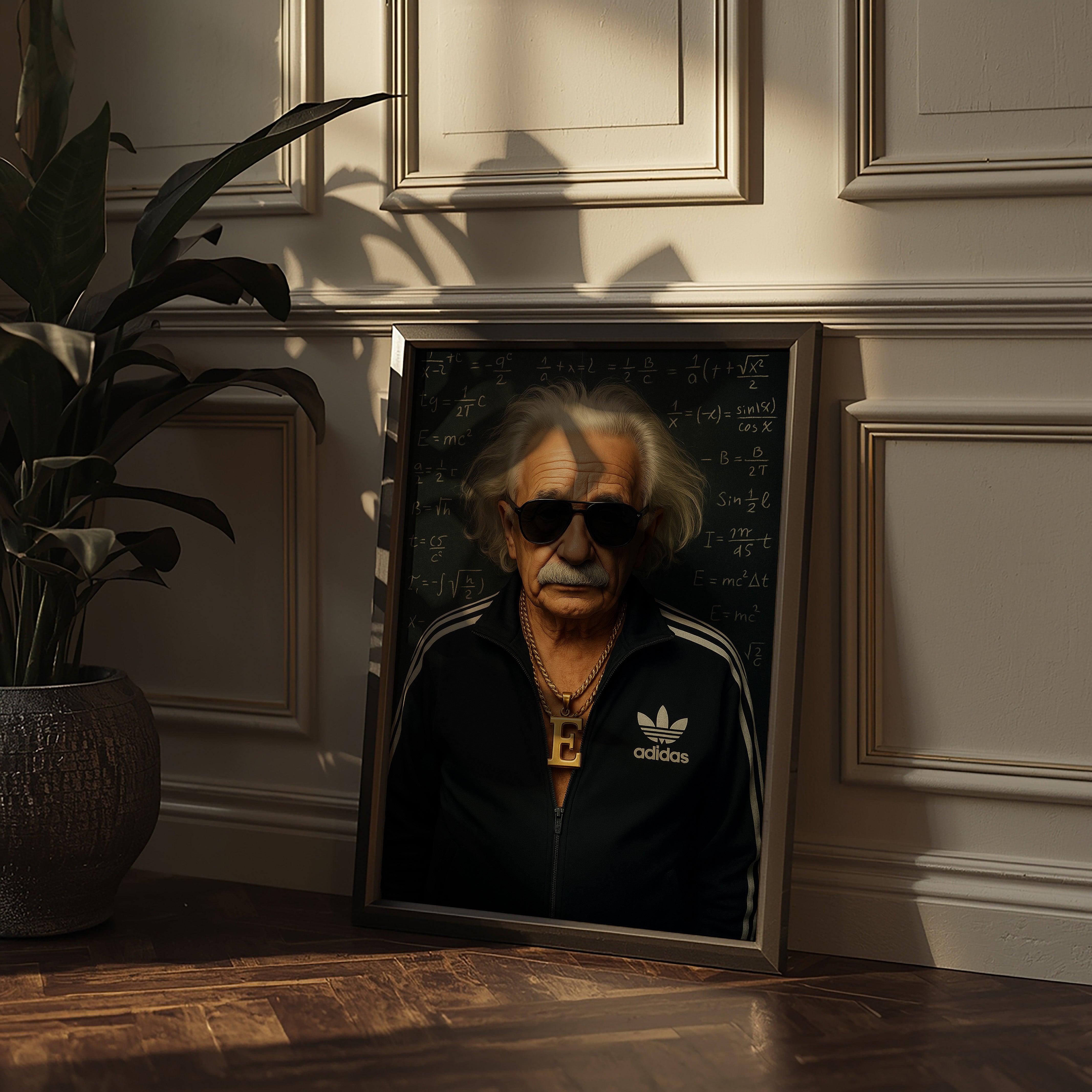 Einstein Street Genuis | Funny Urban Scientist Wall Art Print