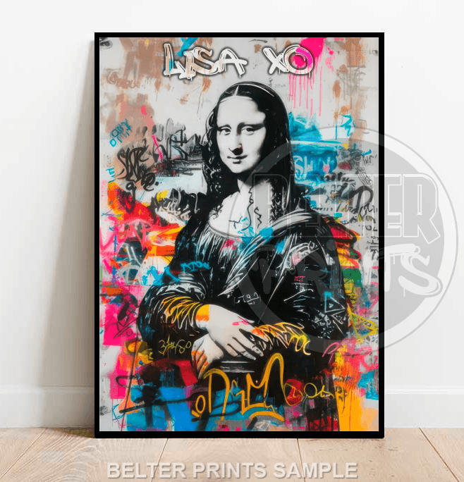  graffiti mona lisa wall print