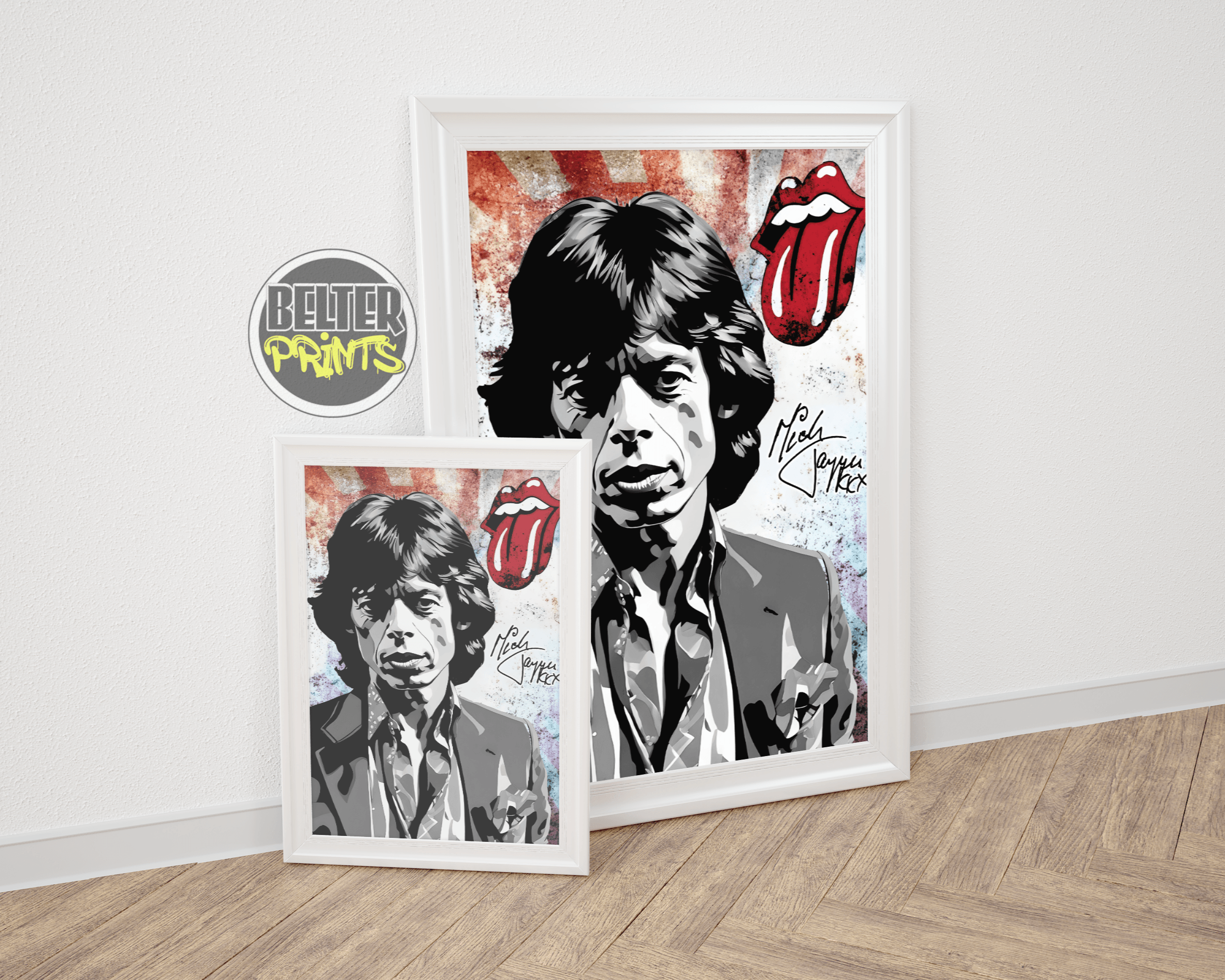 graffiti style rock print, tongue logo artwork