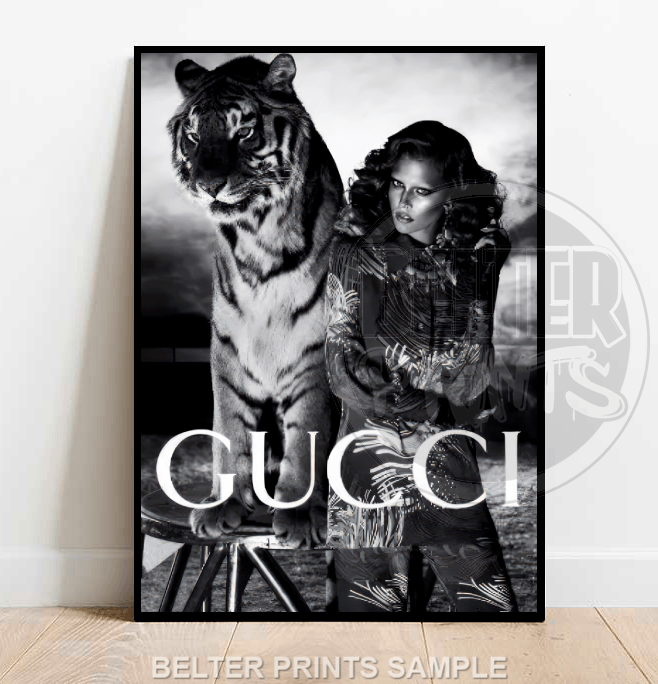 gucci tiger wall art bold luxury fashion poster