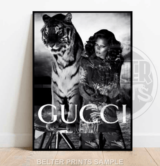 gucci tiger wall art bold luxury fashion poster