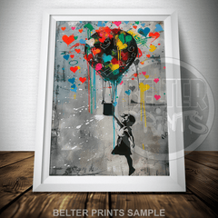 colourful graffiti banksy wall art print