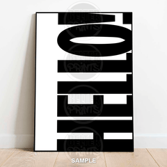 HELLO | Black and White Bold Typography Print - A4 – 21x29cm (8x12’’) - Print