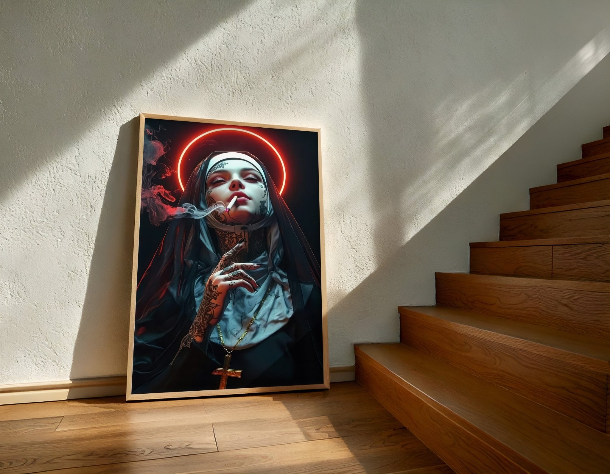 Holy Smoke | Tattooed Nun Rebellion Art Print - Print