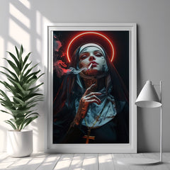 Holy Smoke | Tattooed Nun Rebellion Art Print - Print