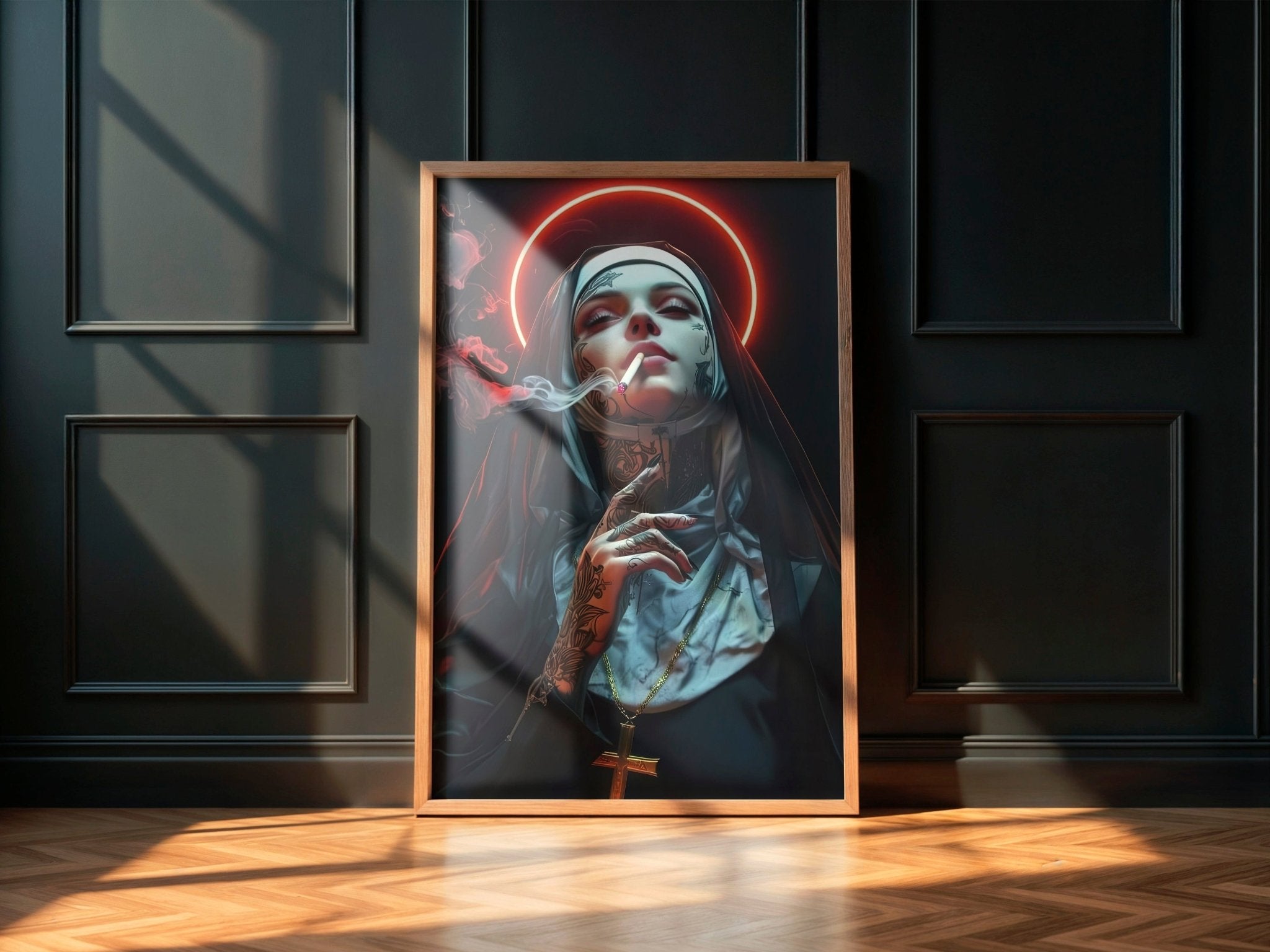 Holy Smoke | Tattooed Nun Rebellion Art Print - Print