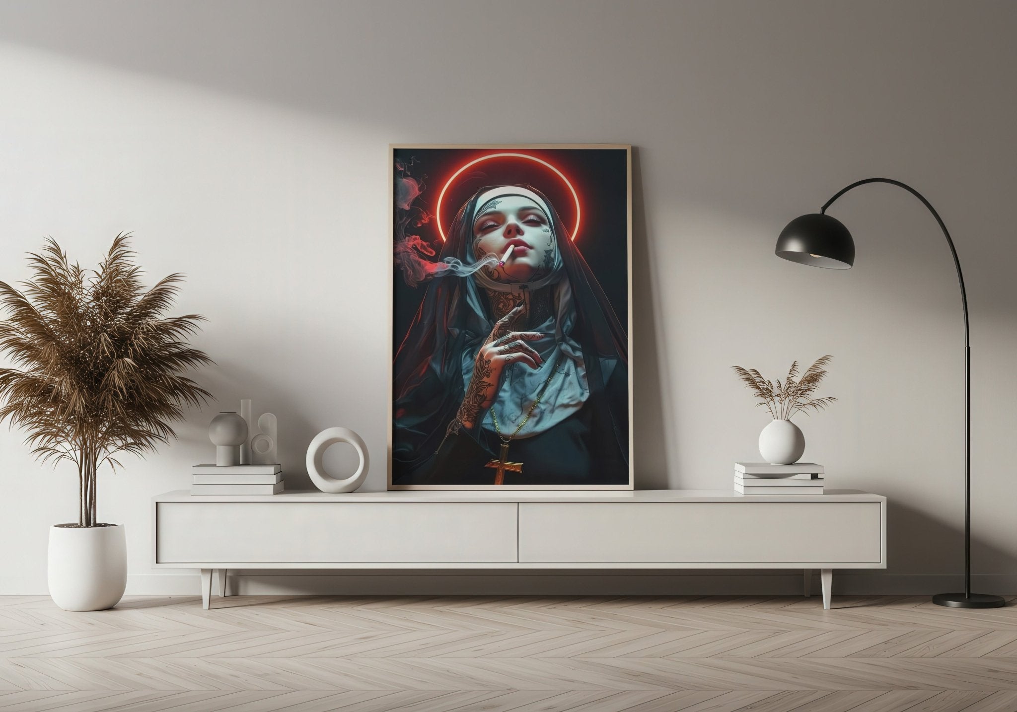 Holy Smoke | Tattooed Nun Rebellion Art Print - Print