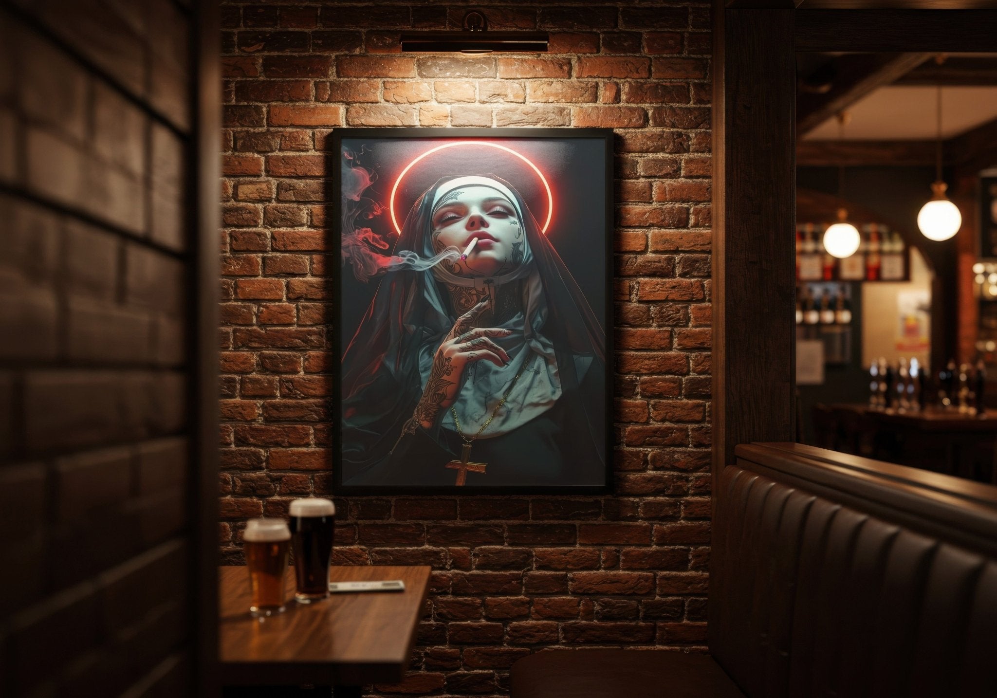Holy Smoke | Tattooed Nun Rebellion Art Print - Print