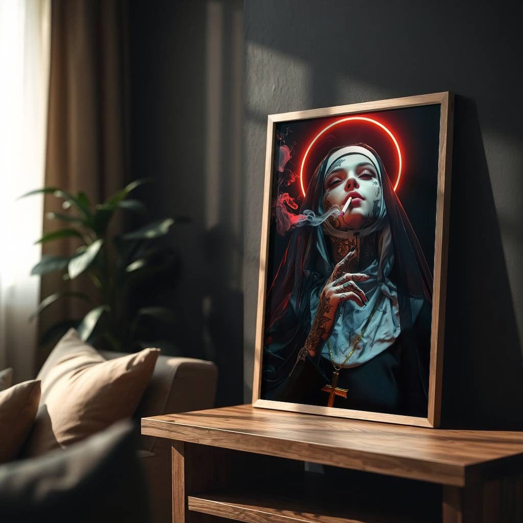 Holy Smoke | Tattooed Nun Rebellion Art Print - Print