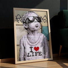 I Love Life | Banksy-Inspired | Street Wall Art Print