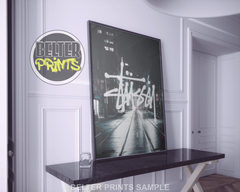 iconic stussy logo wall art nature and streetwear fusion decor