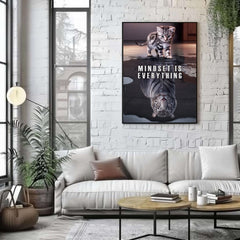 Mindset Is Everything | Tiger Motivational Wall Art Print