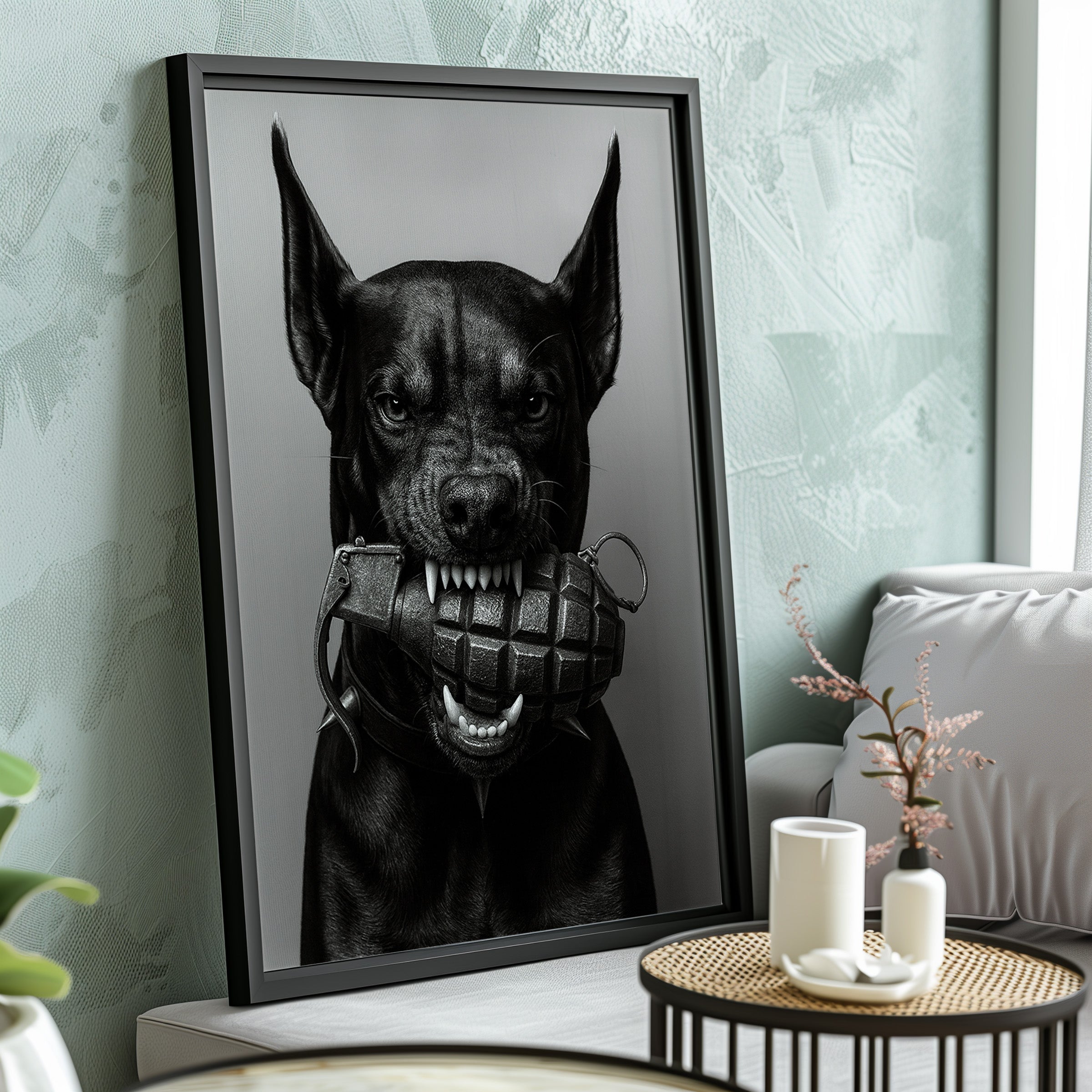 Conversation Grenade | Fierce Doberman Wall Art Print