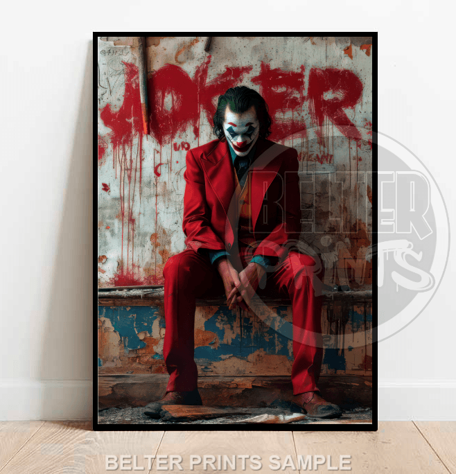 joker joaquin phoenix dark art print wall poster
