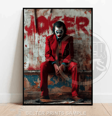 joker joaquin phoenix dark art print wall poster
