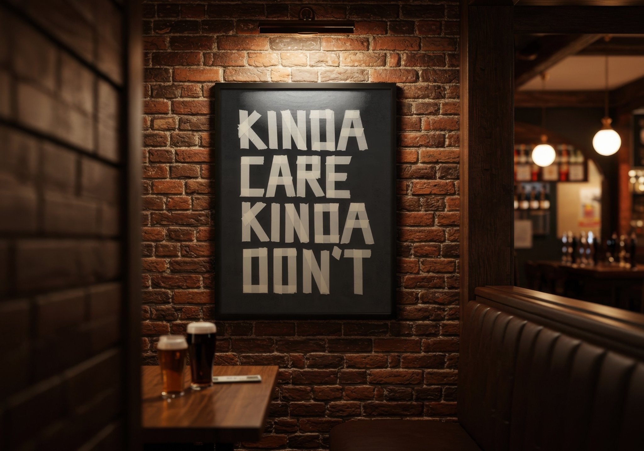 Kinda Care Kinda Don't | Decorative Typography Art Print