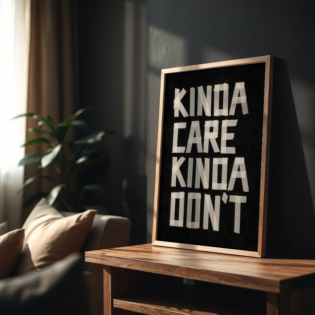 Kinda Care Kinda Don't | Decorative Typography Art Print