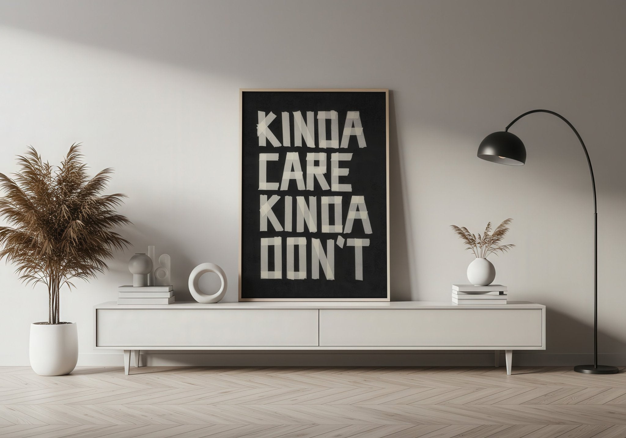 Kinda Care Kinda Don't | Decorative Typography Art Print