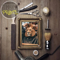 lion-barber-wall-art-funny