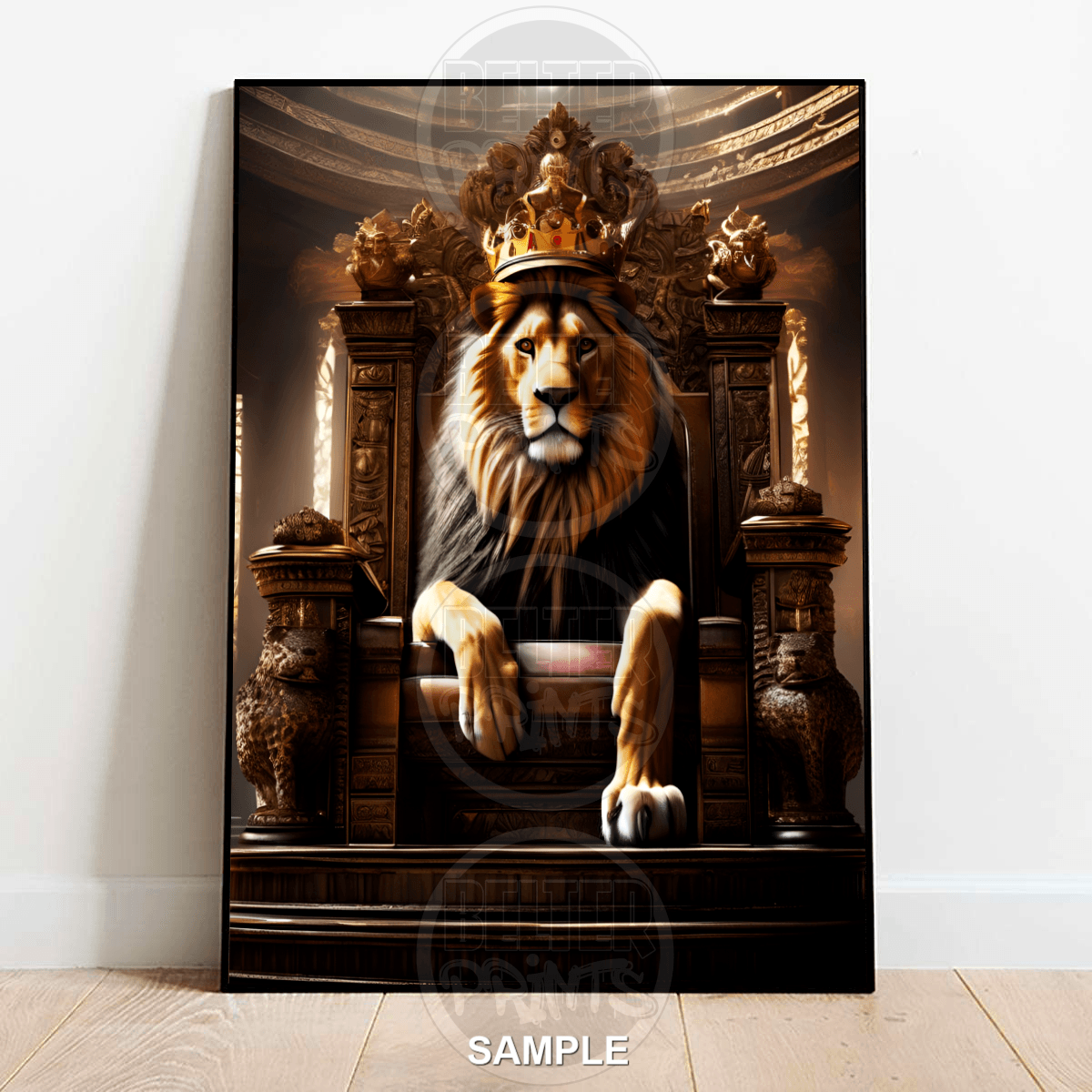 lion-on-throne-wall-art-print-king