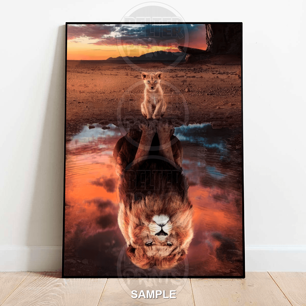 lion-reflection-wall-art-print
