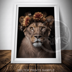 lioness-flower-crown-feminine-art