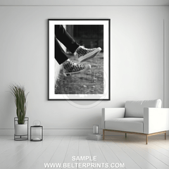 luxury sneaker decor, black white sneaker print, dior trainer artwork
