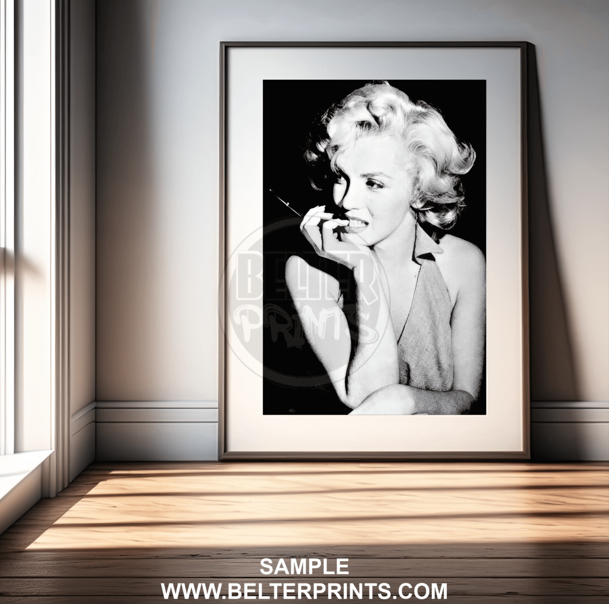 Marilyn Monroe Candid Elegance Wall Art | Iconic Black and White Hollywood Print