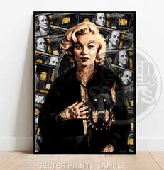 marilyn-monroe-tattooed-doberman-money-wall-art-print