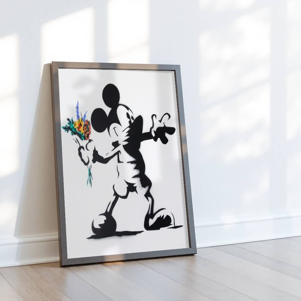flower-riot-mickey-pop-art-street-art-poster-framed