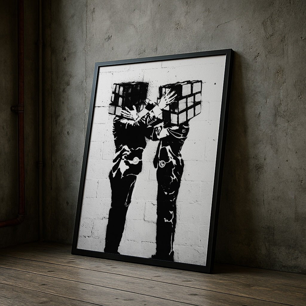 banksy-style-rubiks-cube-head-figures-art-print