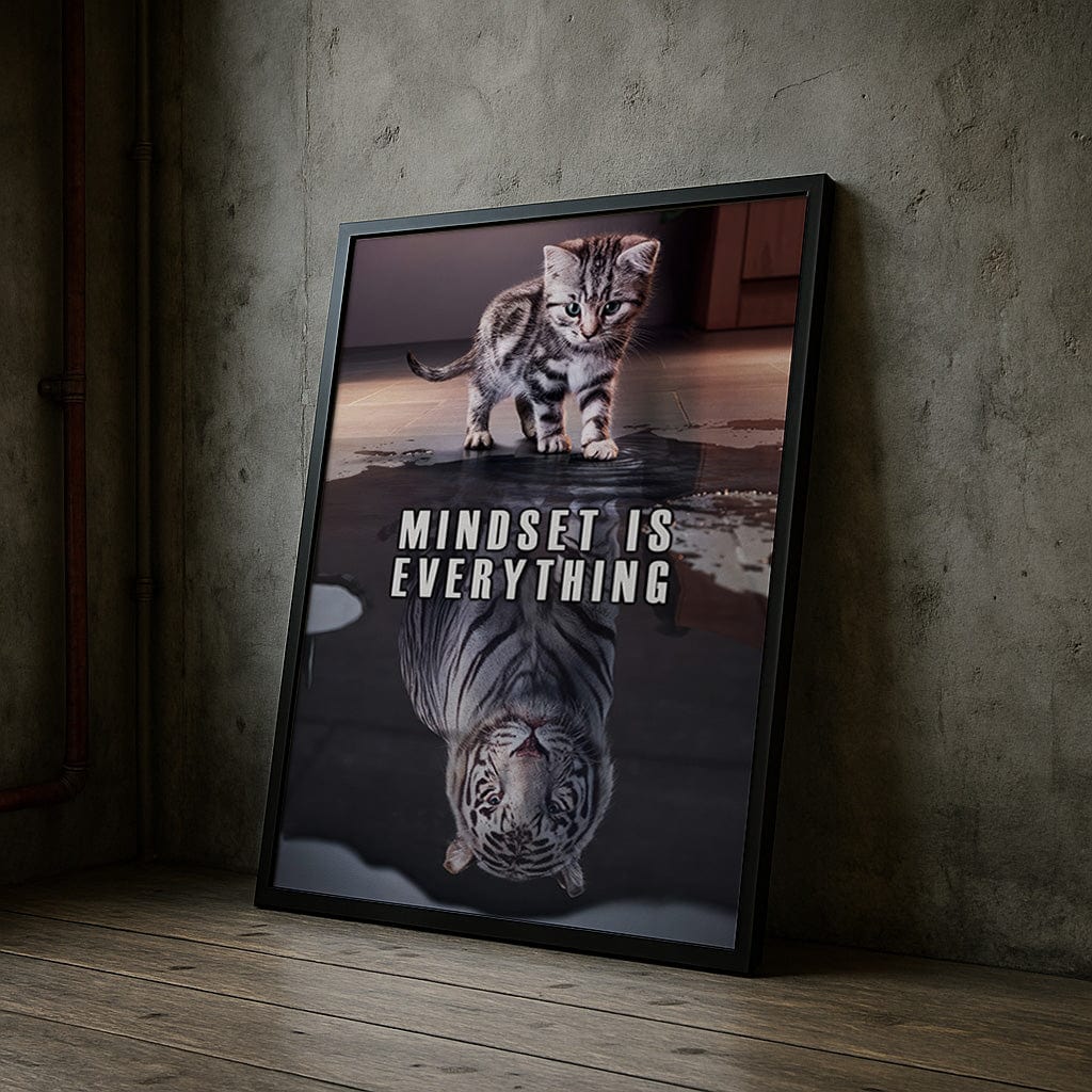 Mindset Is Everything | Tiger Motivational Wall Art Print - Print