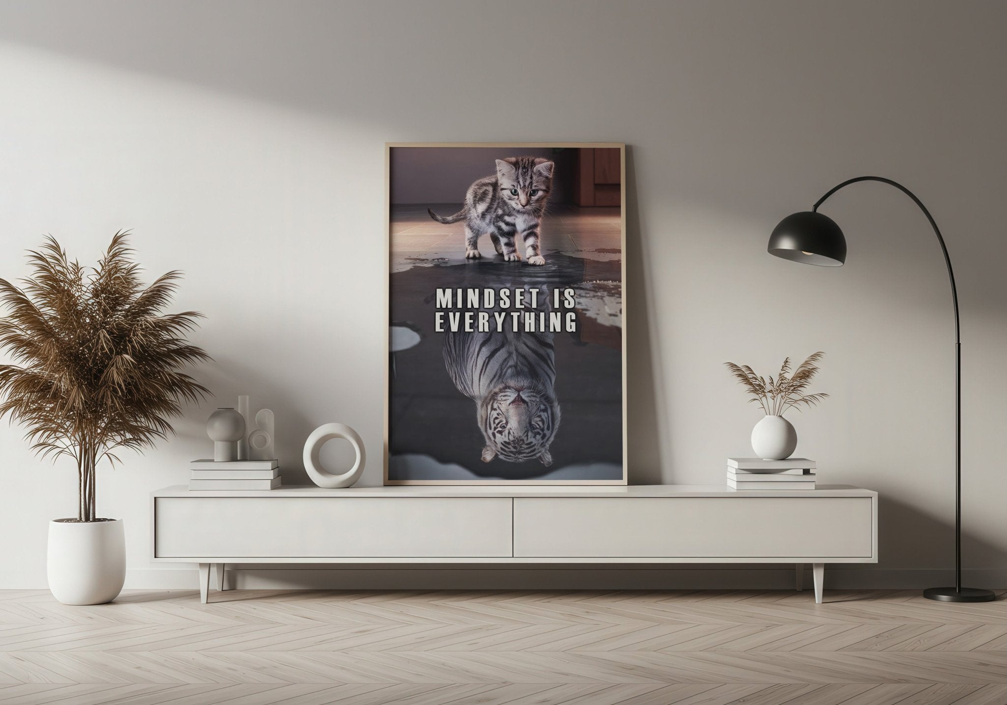 Mindset Is Everything | Tiger Motivational Wall Art Print - Print