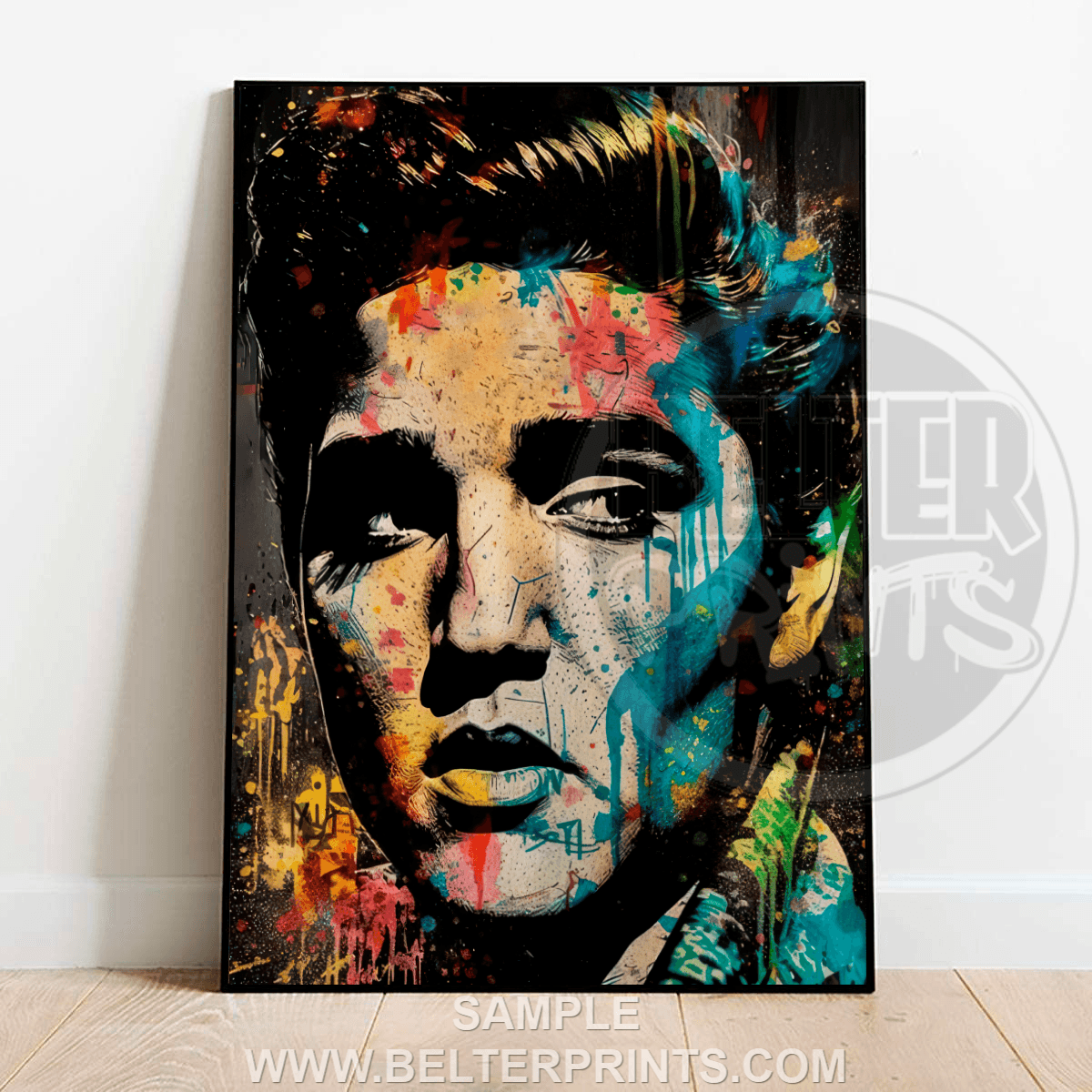 VIVA COLOUR | Elvis Presley Wall Art | Abstract Pop Art Portrait Print